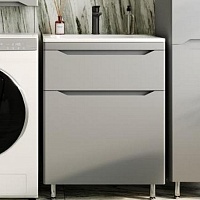 Style Line Тумба с раковиной Марелла 60 Люкс Plus антискрейтч серая матовая